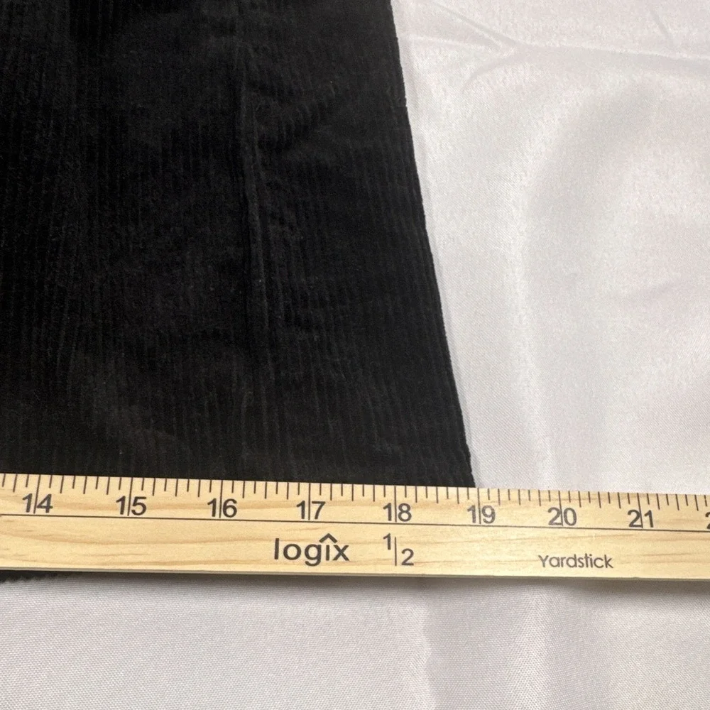 Sky & Sparrow Women's Black Corduroy Cotton A-Line Button Skirt Size S Short